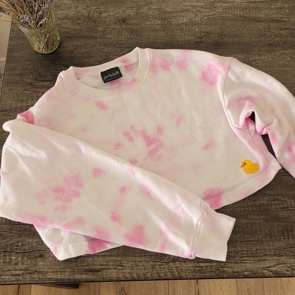 Sunny Side Sweaters - Sunny Side ATX Tie Die Cropped Crewneck Sweater